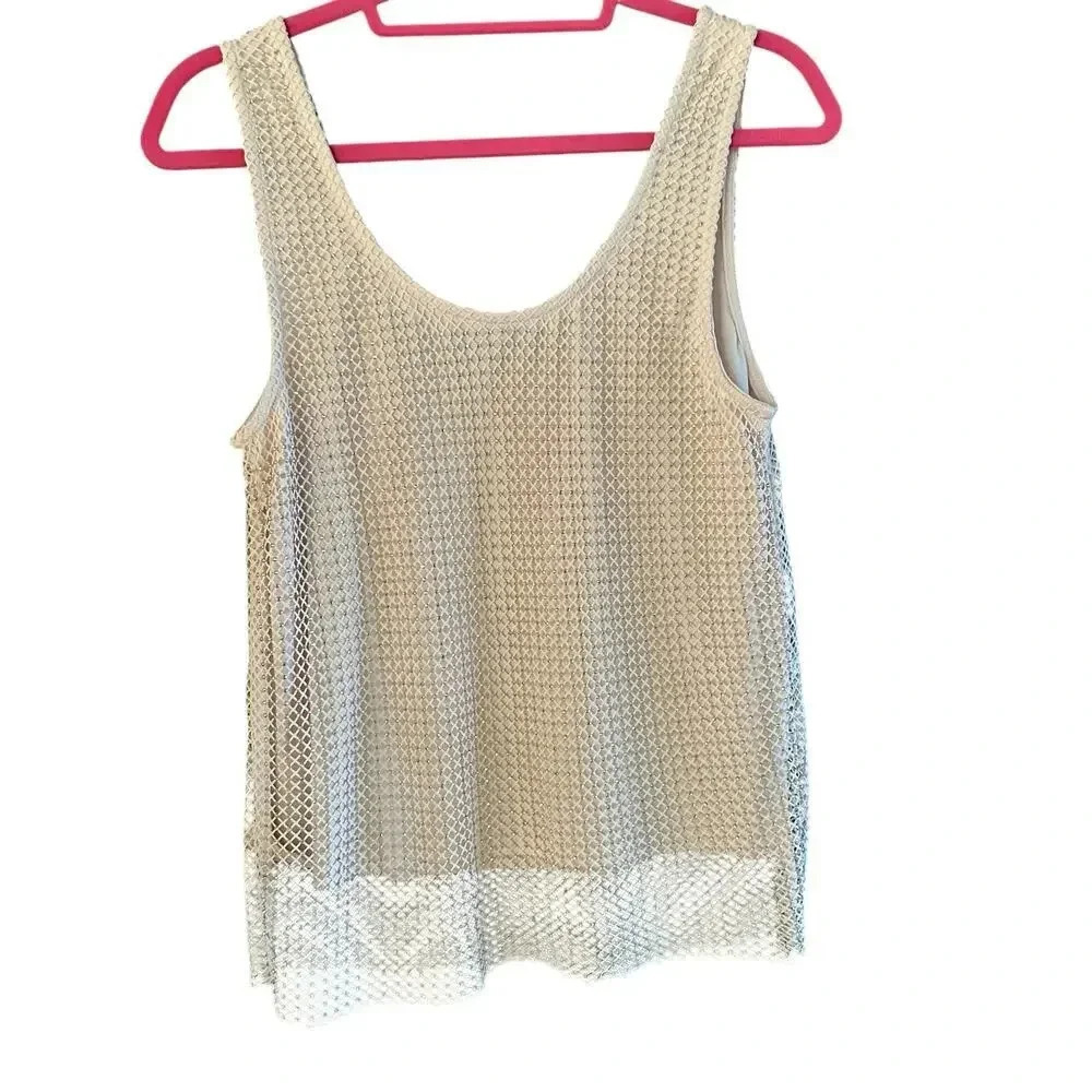 Anthropologie Sunday in Brooklyn nude rhinestoneTank Top Size S